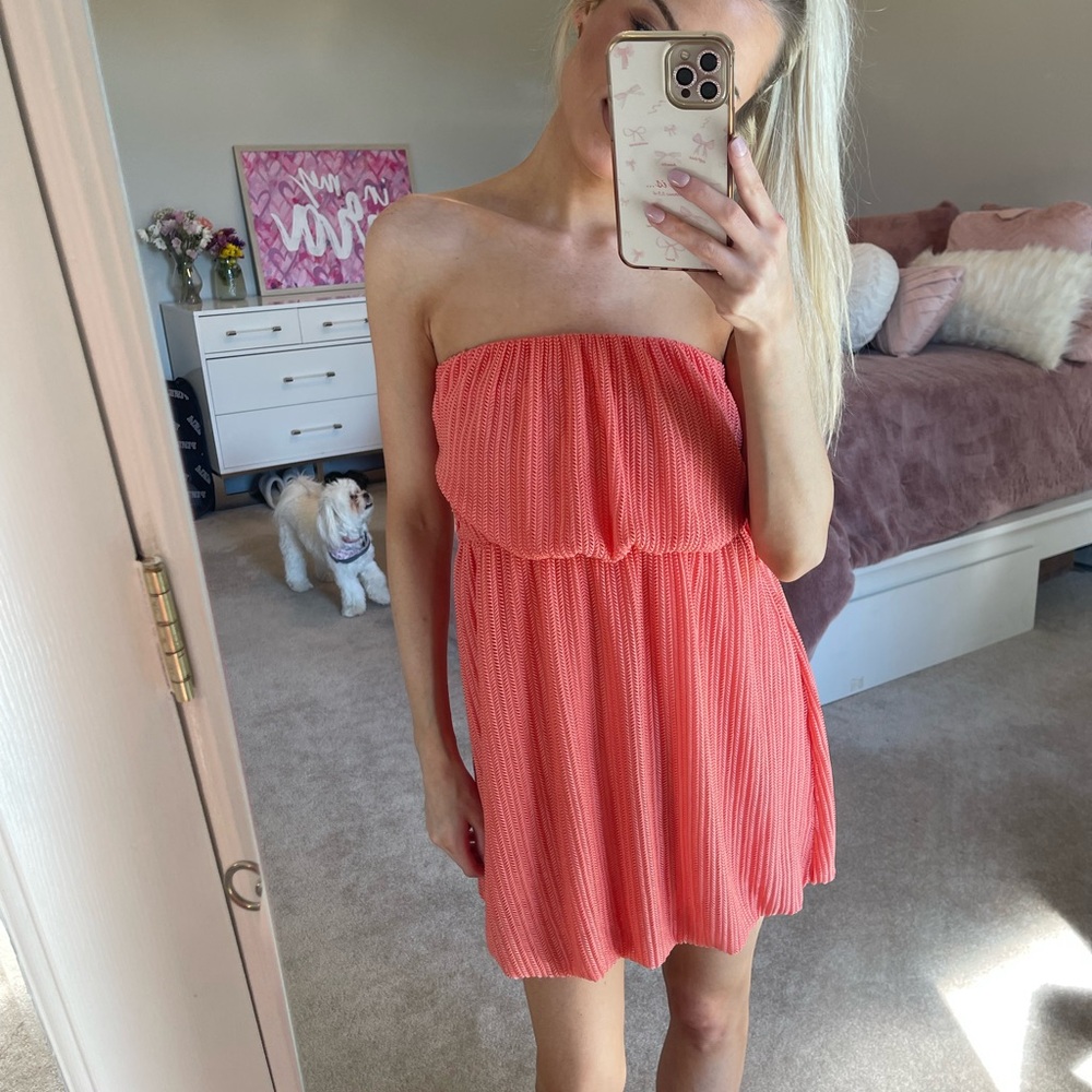 Body Central Strapless Coral Dress